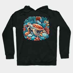 Coral Sea Turtle Hoodie